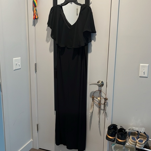 Connected Apparel Flutter Sleeve V-Neck Dress - Picture 7 of 7